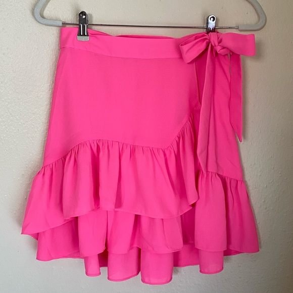 Lilly Pulitzer Pink Cosmo Nessa Ruffled Bow Skirt Sz 4 - Picture 3 of 7